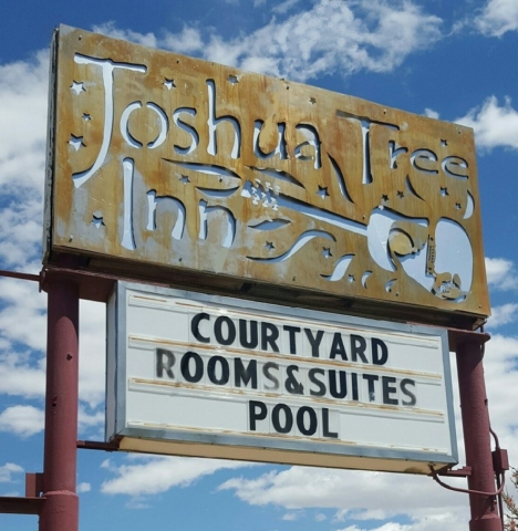 custom  outdoor metal  business sign  hotel joshua tree